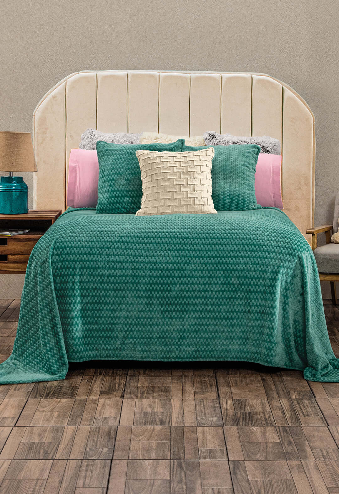 El cobertor Canada verde, de un hermoso color verde 