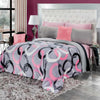 Cobertor Flannel  rosa y gris Olimpica