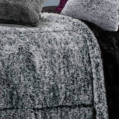 Cobertor de lujo Negro y Gris Humo